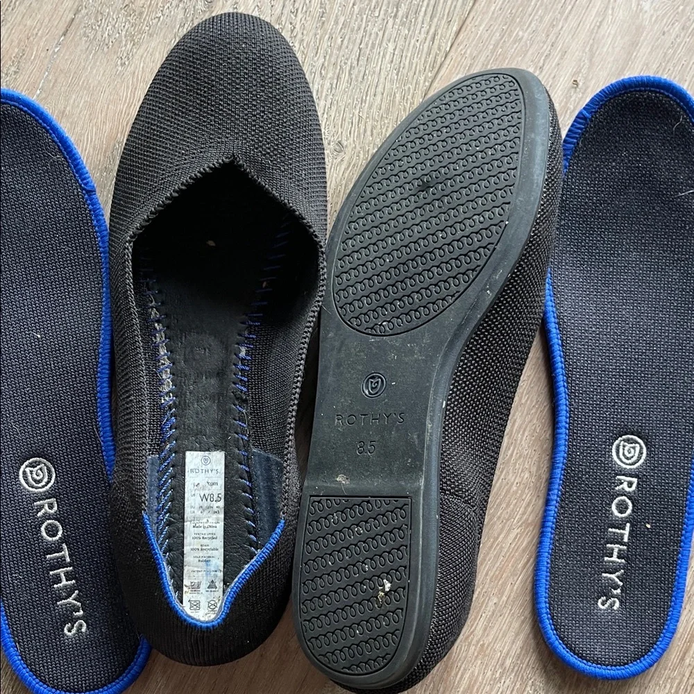 Rothy's Charcoal and Cobalt Slip-Ons - Picture 3 of 4